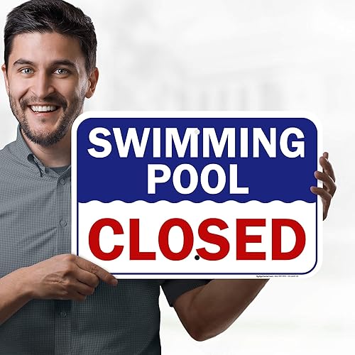 Miniatura 2 de Letrero cerrado de piscina, 12 x 18 pulgadas, aluminio 063 libre de óxido, resistente a la decoloración, fabricado en Estados Unidos por My Sign