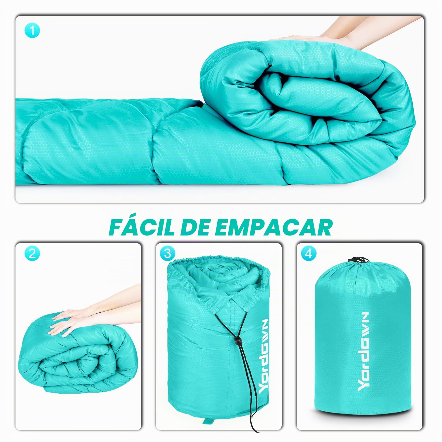 Saco de Dormir Adulto Niños Ultraligero Compacto 4 Estaciones Impermeable Camping Senderismo