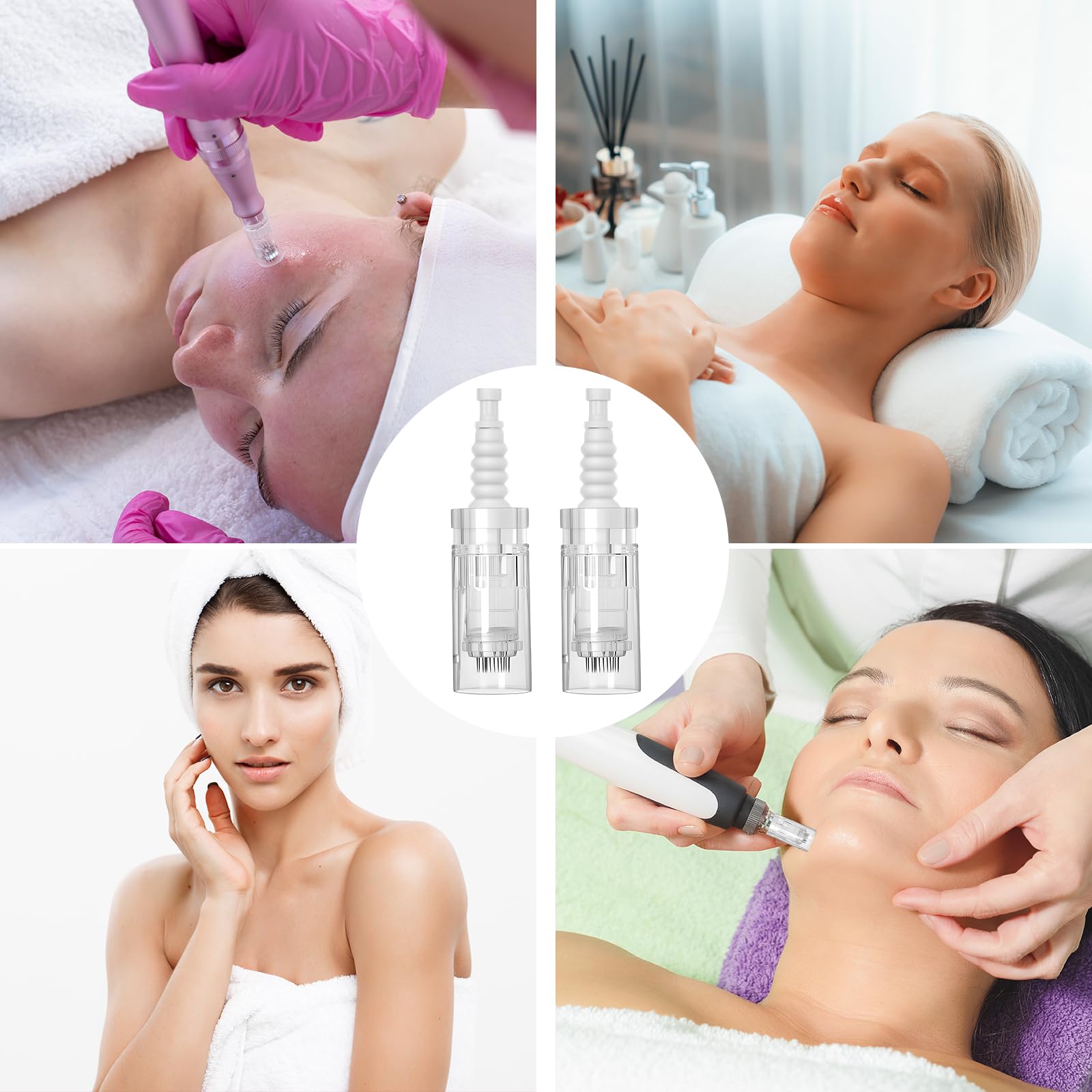 30 aghi di ricambio per microneedling, 12 pin micro nano aghi per modello universale compatibilità con Micro Derma Pen Microneedling, per il ripristino della pelle