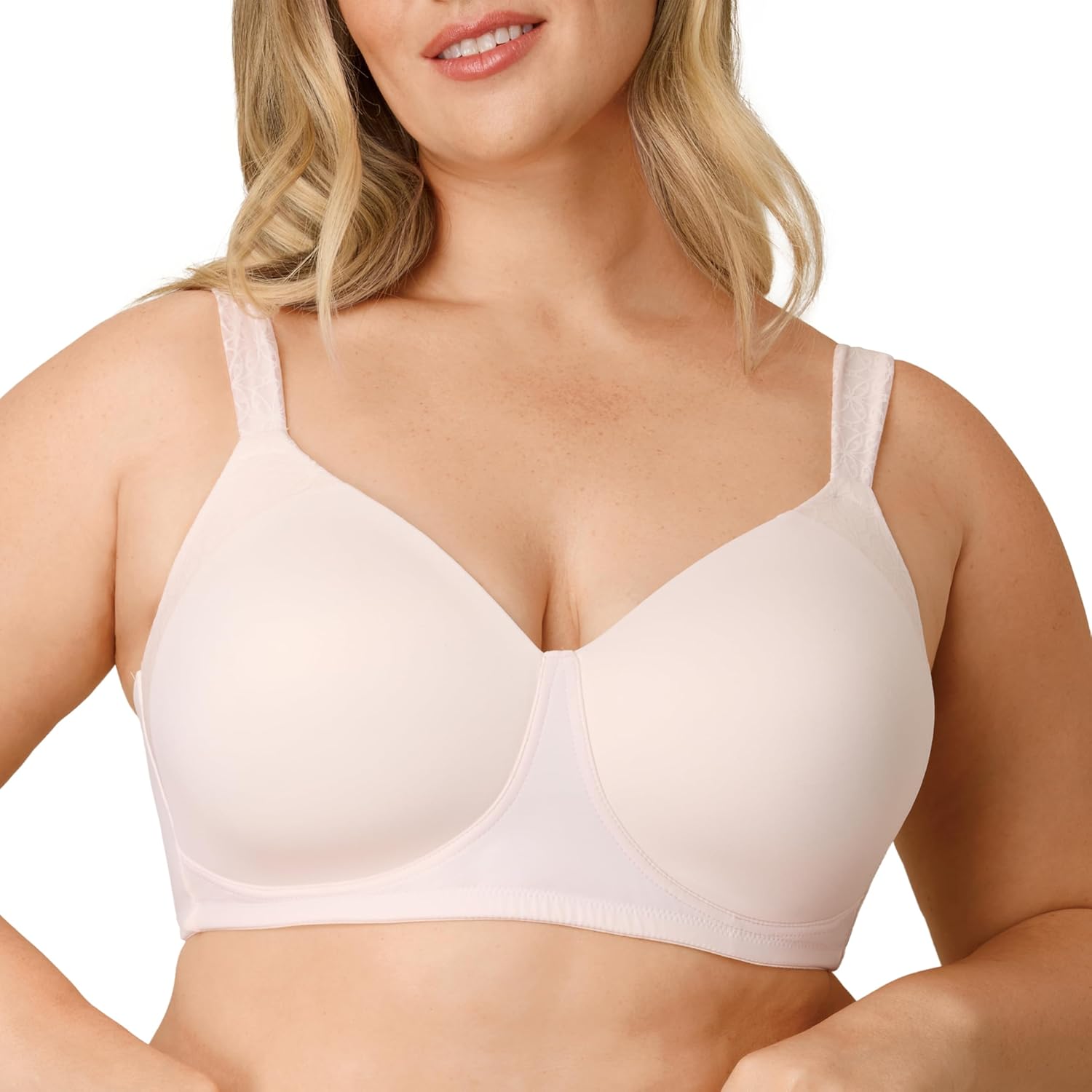Playtex Womens Wireless Bra, Plus-Size T-Shirt Bras Available, Full Coverage, Moisture-Wicking, 4750