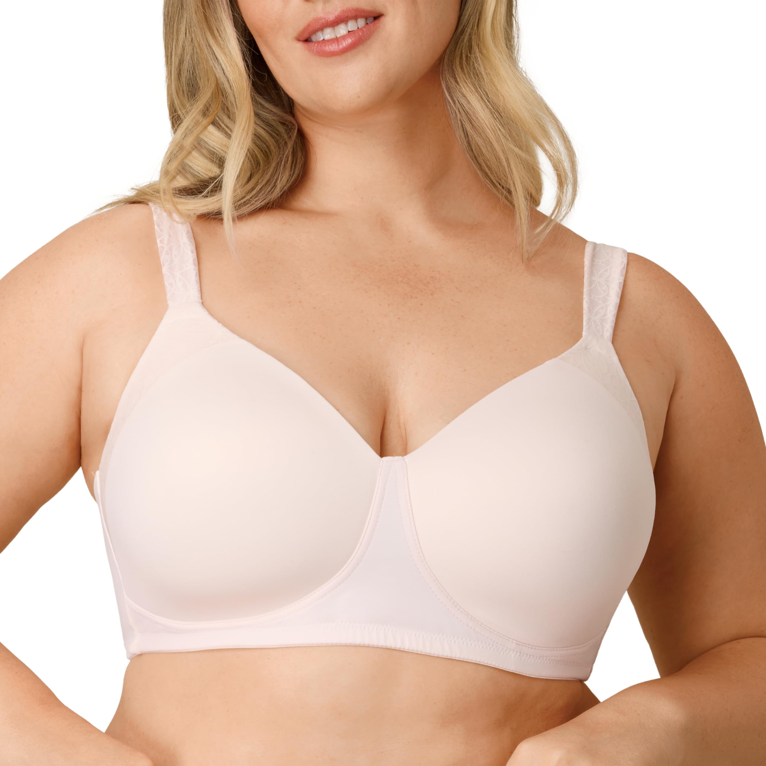 Playtex Womens Wireless Bra, Plus-Size T-Shirt Bras Available, Full Coverage, Moisture-Wicking, 4750T-Shirt Bra