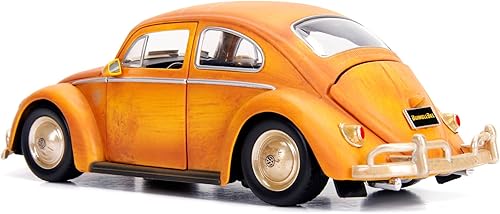 Miniatura 6 de Jada Toys 253115000 Transformers Bumblebee VW Beetle Coche de juguete de fundido, puertas abiertas, bota y capó, figura de Charlie, escala 124,