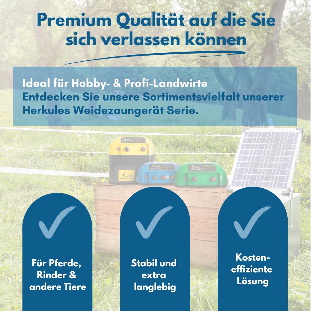 Herkules Weidezaungerät JN 60 - Starkes 230V Netzgerät - Elektrozaungerät für bis zu 2 km Zaun - Weidezaun Stromgerät mit 2200 V Leistung - Robustes und recycelbares Weidegerät