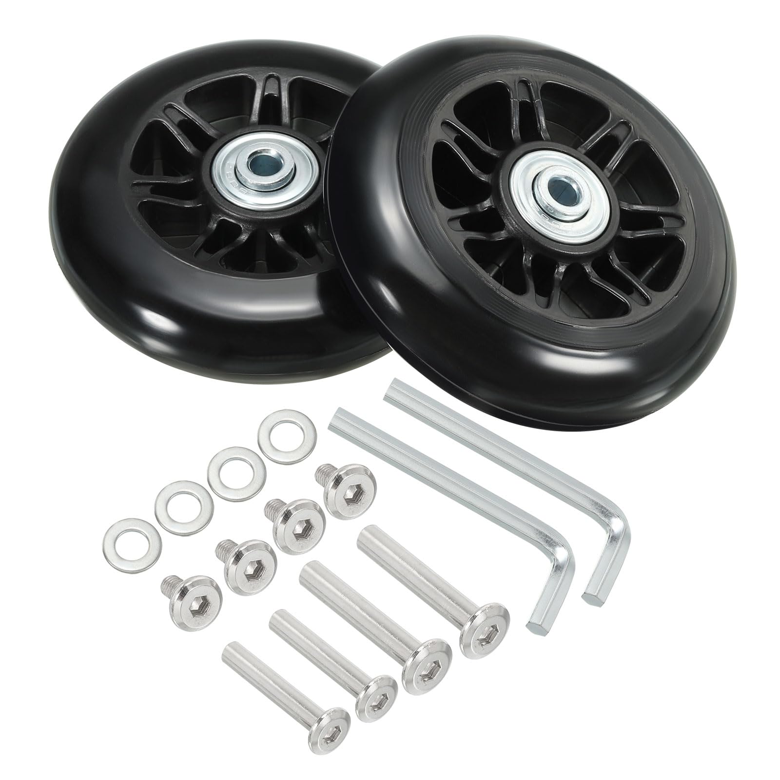 PATIKIL Replacement Luggage Suitcase Wheels Repair Kit, 90mmx24mm Wear-Resistant & Mute Swivel Caster Wheels