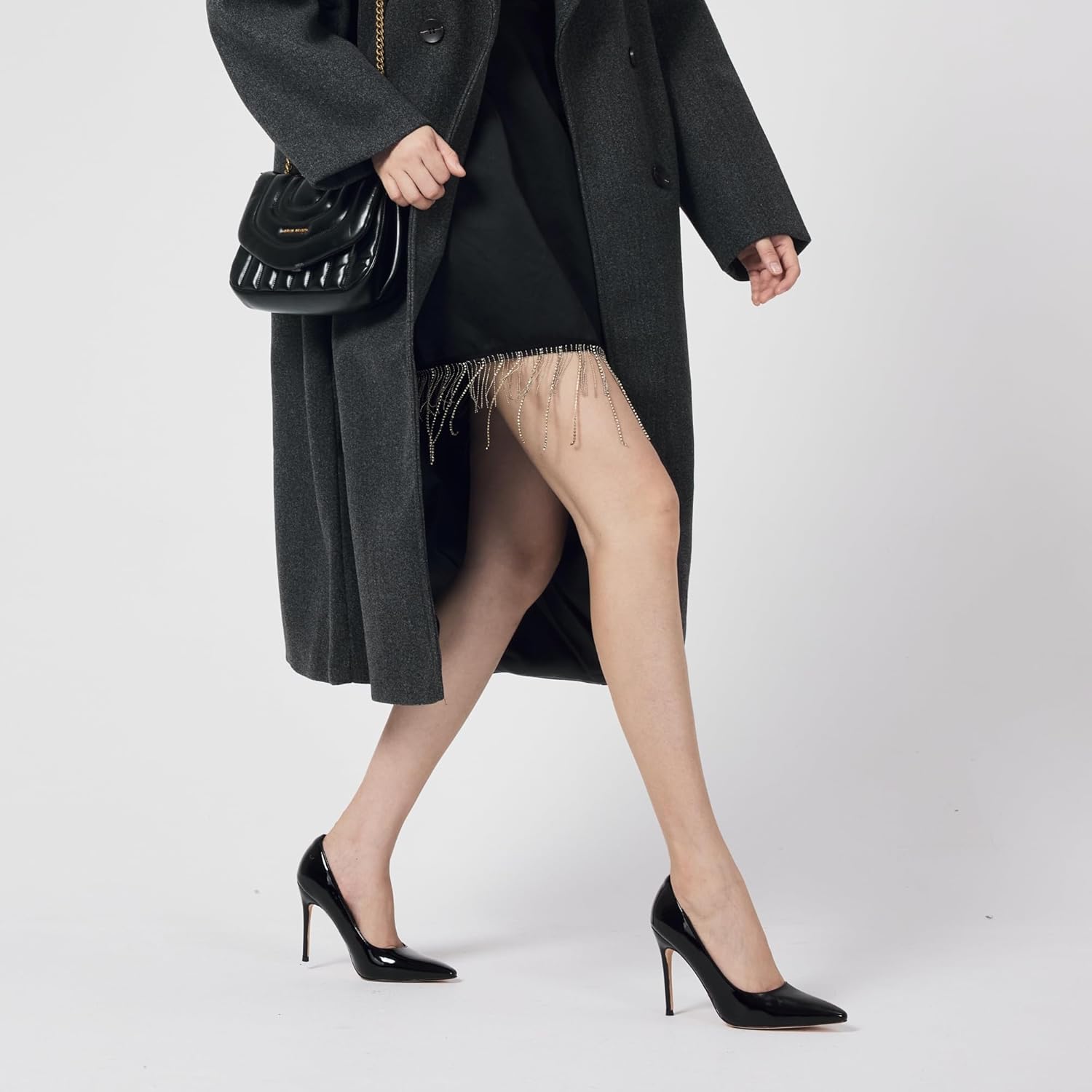 Elisabet Tang Women's High Heels Pumps Closed Pointed Toe Stiletto 4inch Heels Classic Office Special Dressy Wedding Pump Shoes - Image 2