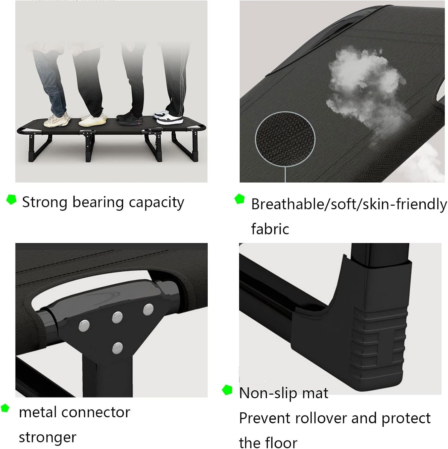 Camping Beds for Adults, Cots For Sleeping with Mattress, Portable Foldable Cot, 30" Extra Wide Camping Cot, Supports 350 Lbs, with Pillow, Eye Mask, Cotton Pad,Outdoor Camp Beach Office Nap ( Color :