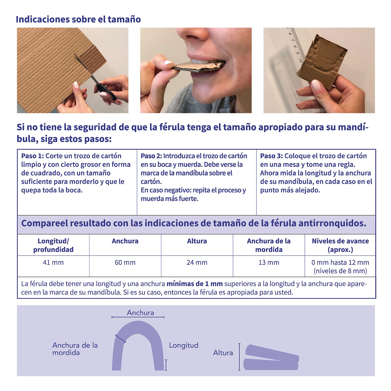 Somnofit-S - Férula dental - Antirronquidos - Solución para la apnea - Solución para el ronquido - Dispositivo de avance mandibular