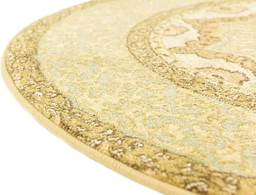 Miniatura 7 de Unique Loom Palace Collection - Alfombra Saray (3 pies 3 pulgadas, redonda, cremamarrón claro)