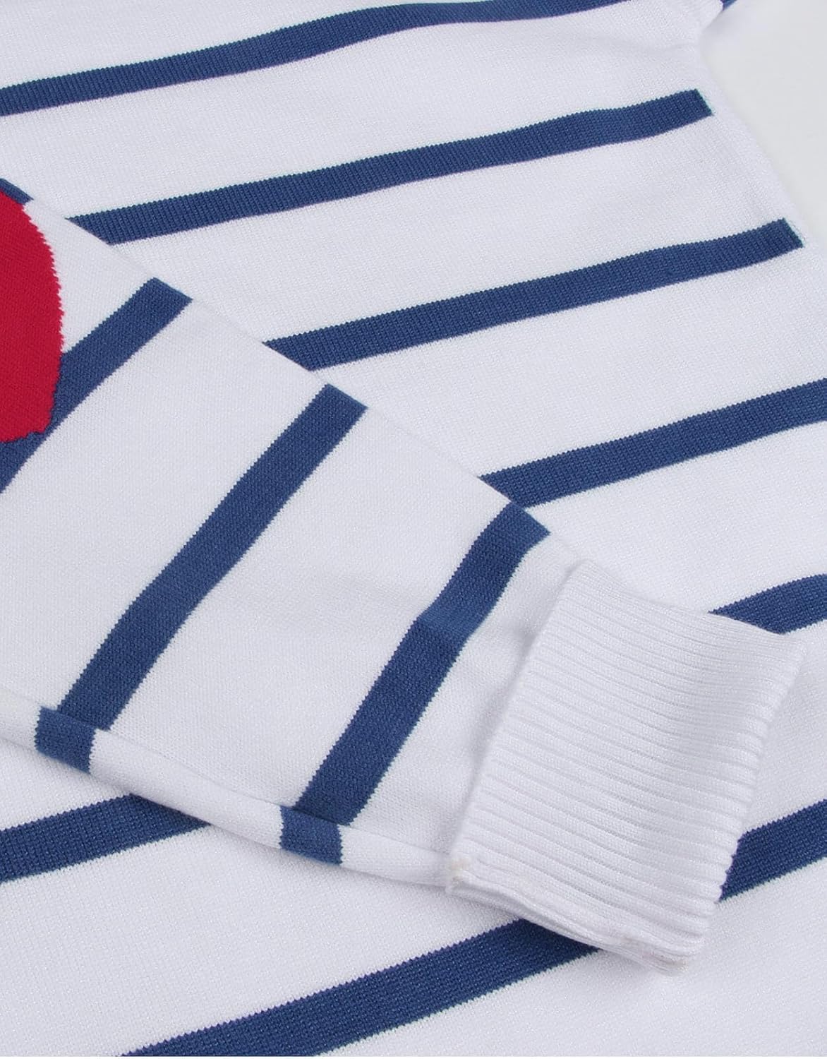 shermie Womens Stripes Sweaters Long Sleeve Crew Neck Casual Cute Heart Pullover Sweater - Image 7