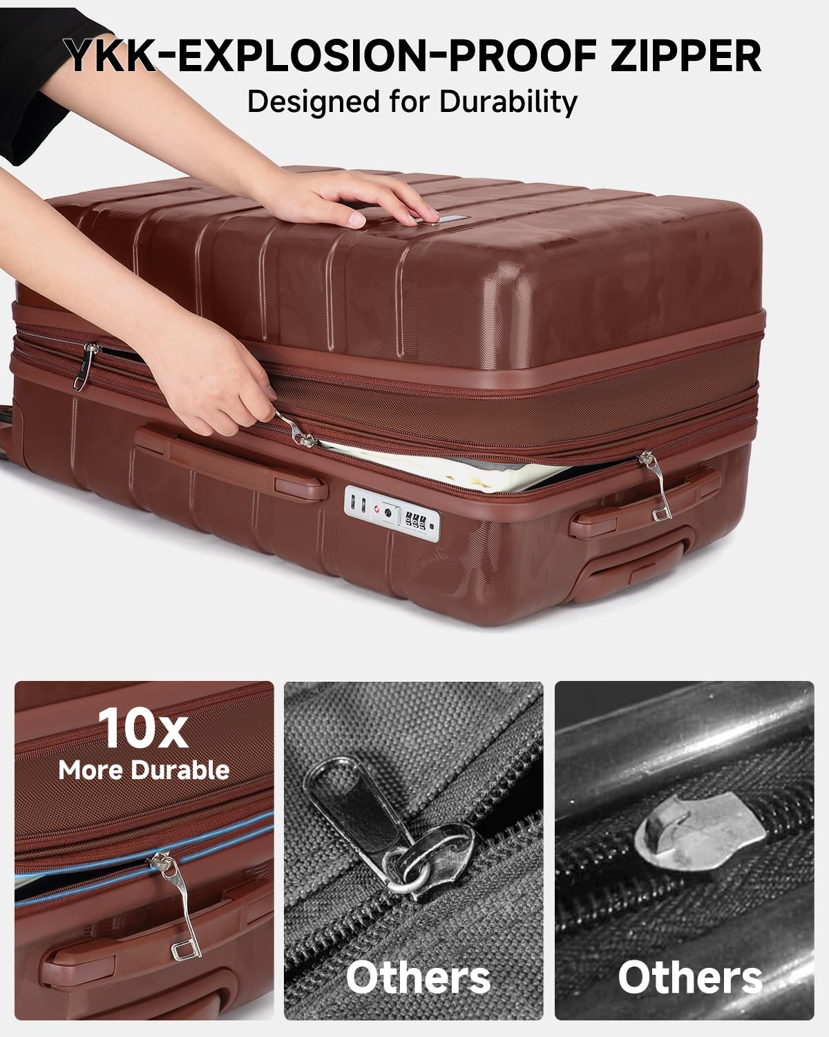 Sea choice Set Valigie 3 Rigide Espandibili 100% RPO Set Trolley Policarbonato Ultra Leggera Valigia con Chiusura TSA e 4 Ruote, camuffamento