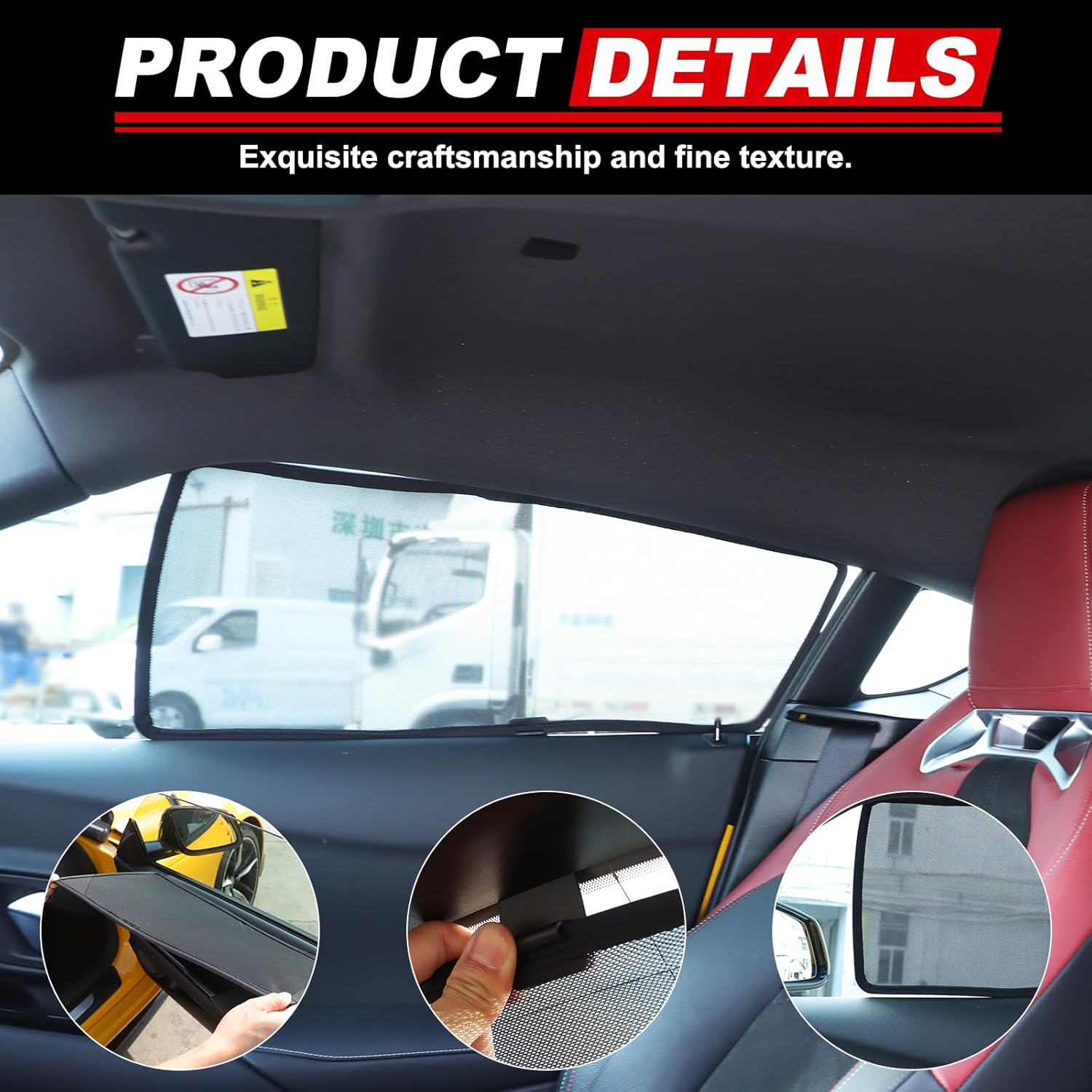 100% Protection Compatible with Toyota Supra GR A90 A91 MK5 2019 2020 2021 2022 2023 2024 2025 2026+ Shade Breathable Mesh Car Front Curtains Door/Window Net Car Window Screens for Camping