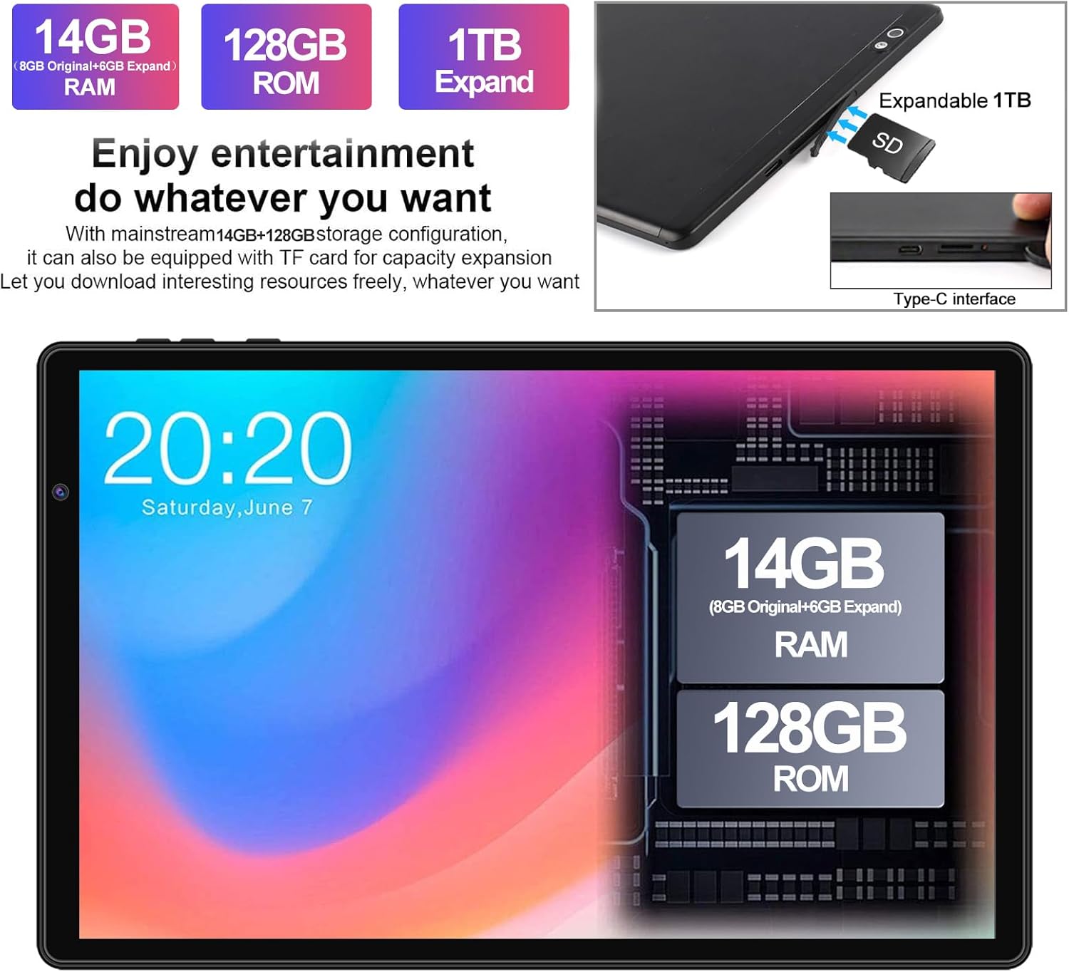 FACETEL 2023 Tablet 10 Pollici Tablet Android 13 con 5G WiFi, Octa-Core 2.0 GHz | 14GB + 128GB TF 1TB | 8000mAh | IPS HD | Doppia Fotocamera | Bluetooth 5.0, Tablet con Tastiera e Penna - Nero FACETEL 2023 Tablet 10 Pollici Tablet Android 13 con 5G WiFi, Octa-Core 2.0 GHz | 14GB + 128GB TF 1TB | 8000mAh | IPS HD | Doppia Fotocamera | Bluetooth 5.0, Tablet con Tastiera e Penna - Nero