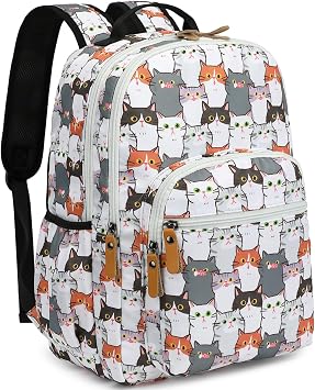Leaper Cute Cat Printing School Backpack Water-resistant Kid's Backpack Bookbags Travel Bag Casual Bag Satchel Gary
