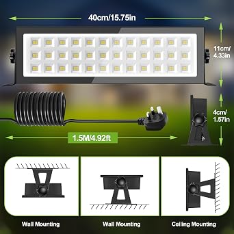 LED Floodlight Outdoor,100W 13000LM Flood Lights with 1.5M Plug,6500K Cold White LED Security Light,IP66 Waterproof LED Work Light,Outdoor Floodlight for Backyard Garden Patio Warehouse [Energy Class F]