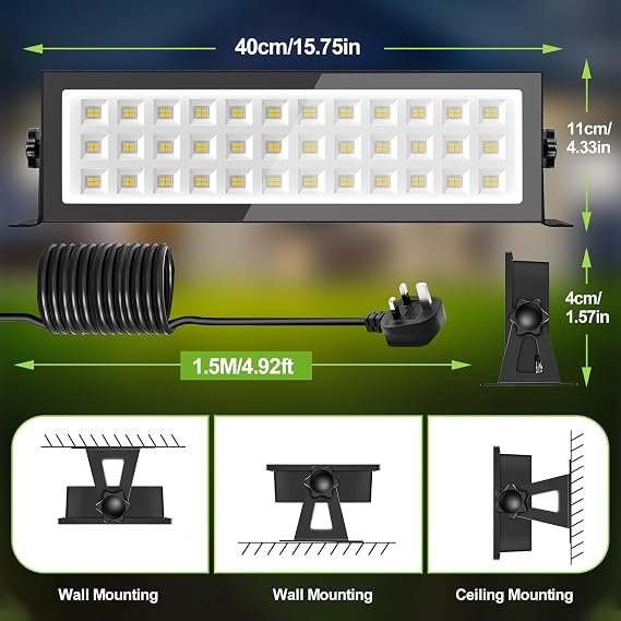 LED Floodlight Outdoor,100W 13000LM Flood Lights with 1.5M Plug,6500K Cold White LED Security Light,IP66 Waterproof LED Work Light,Outdoor Floodlight for Backyard Garden Patio Warehouse [Energy Class F]