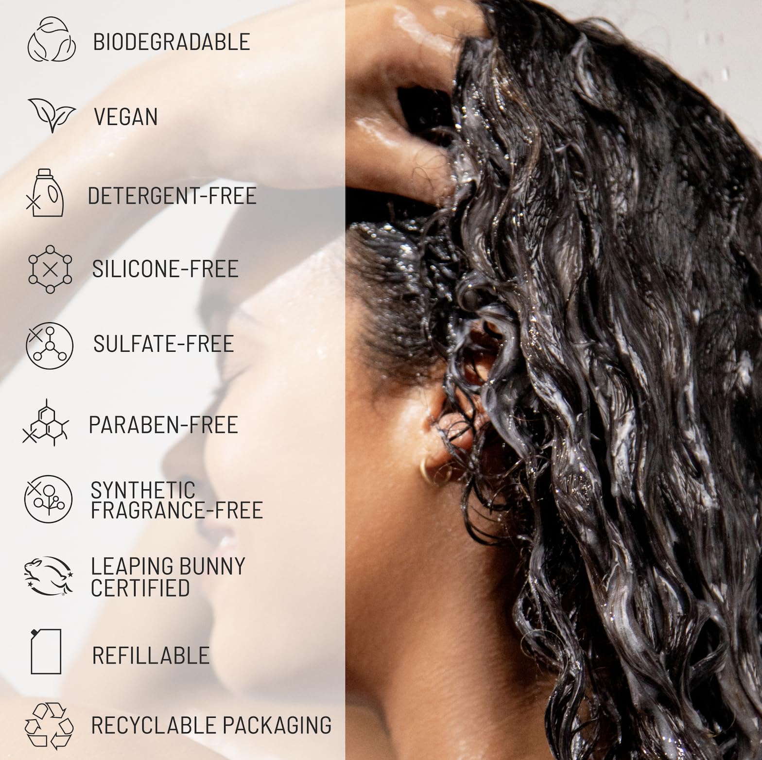 Hairstory New Wash Rich, crème nettoyante ultra-hydratante pour cheveux secs et épais, alternative au shampooing et à l'après-shampooing, restaure douceur et brillance, 590 ml