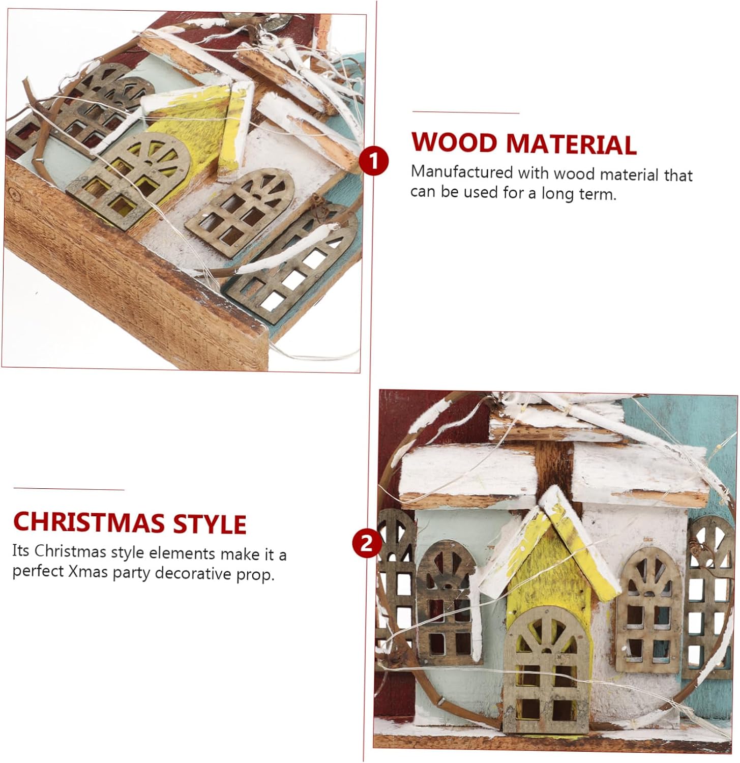 Cabilock 1pc Mini Christmas House Shaped Decor Lighted Ornament for Festive Desktop Decoration Chic Xmas Landscape Decor for Home and Holiday Celebrations