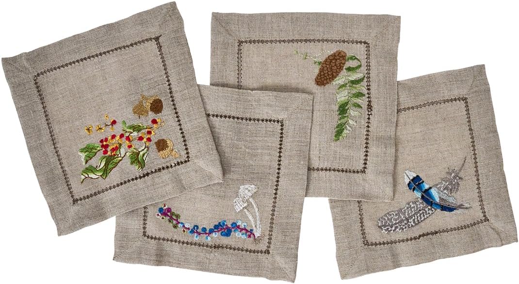 Juliska Forest Walk Cocktail Napkin Assorted Set/4 - Multi