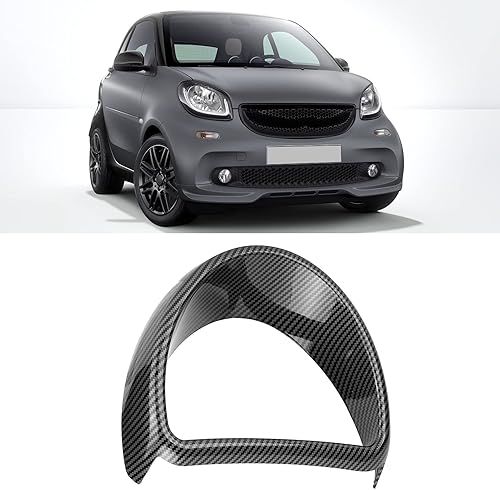 Miniatura 5 de Qiilu - Conjunto de bisel de instrumentos de tablero de instrumentos, estilo fibra de carbono, repuesto para Smart FortwoForfour 453 2015-2021