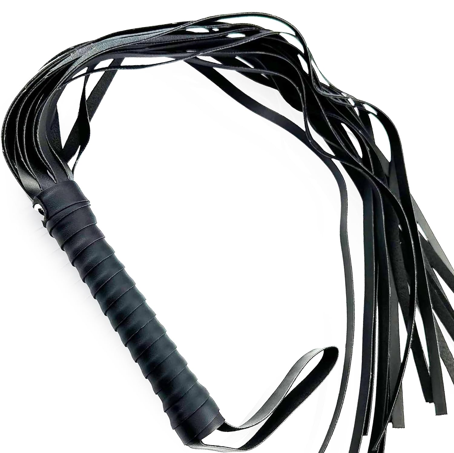 Fouet BDSM 81cm en Cuir Artificiel Noir – Martinet Érotique avec Poignée Confortable 16cm – Cravache Sexy SM pour Couple – Accessoire Jouet Sexuel pour Domination et Jeux Érotiques Adulte FOPS B21
