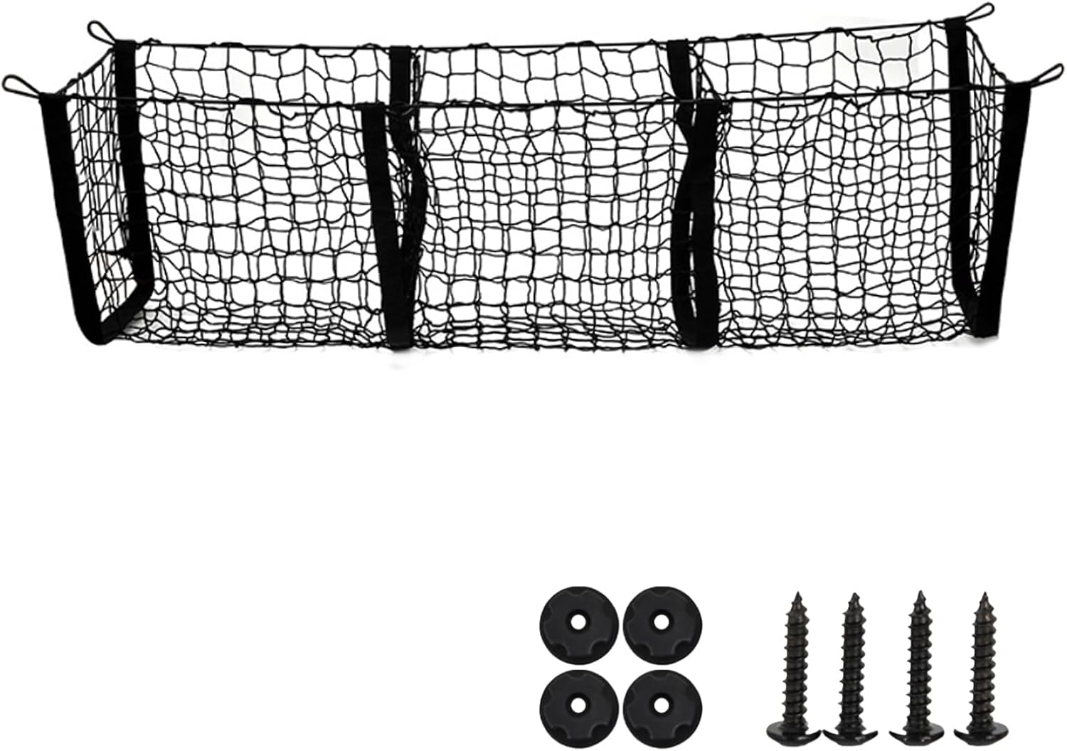 Luggage Net Car Boot Net Elastic Luggage Net Caravan for Camping, Travel and Storage, Load Securing Net 110 x 30 x 30 cm, Storage Net Universal, Mesh Compartments