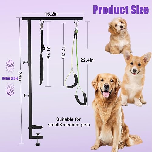 Miniatura 3 de Eslingas de aseo para perros pequeños, suministros para mascotas, mesa de aseo para perros en casa, soporte para arnés colgante para perros para