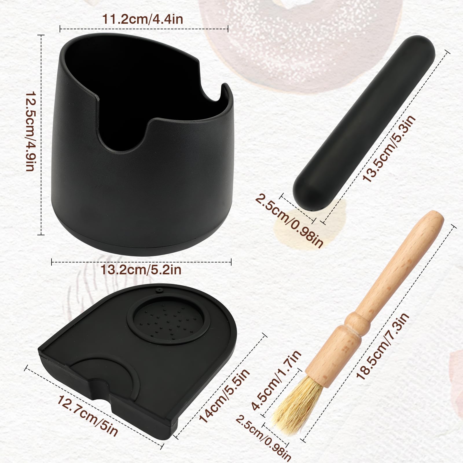 Knock Box Coffee, Contenitore per Fondi di Caffè con Asta Rimovibile e 1 Spazzola per la Pulizia, Scatola Fondi di Caffè Accessori per Macchina da caffè
