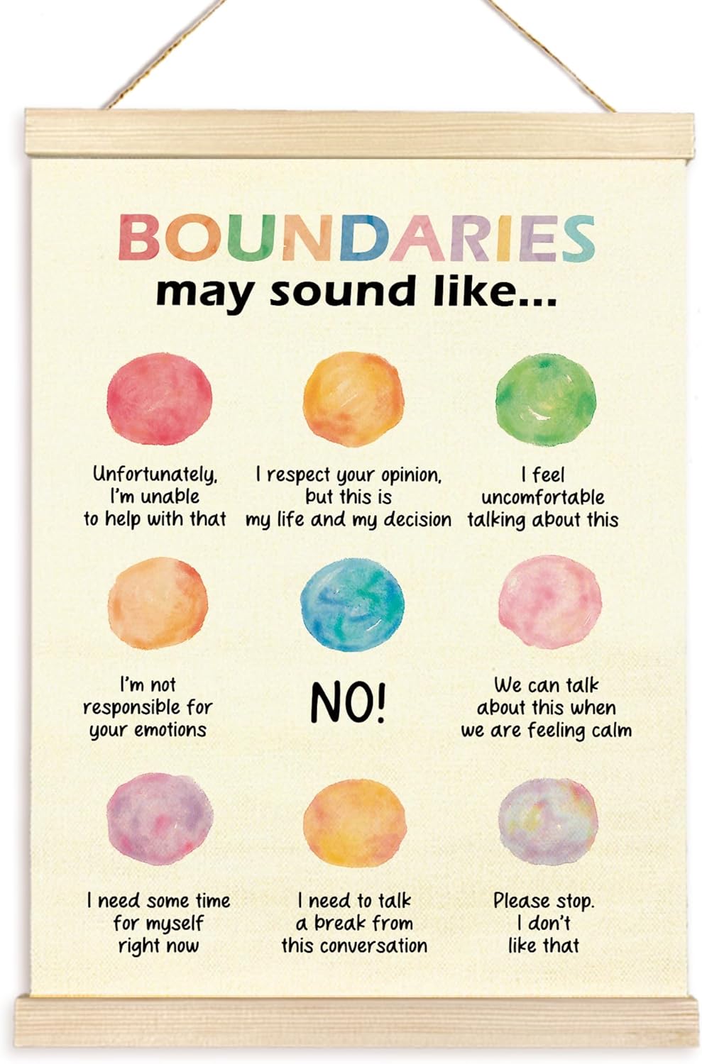 TAEDIN Mental Health Wall Art Poster Hanger Frame - School Psychologist Wall Art with Wood Frames, Therapy Office Wall Hanging Decor for Counselling Office Classroom Home, 12x16 Inches