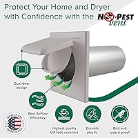 Vista 2 de NO-PEST VENT Exclusiva cubierta de ventilación de secadora de doble puerta, fabricada en Estados Unidos con plástico muy resistente a los rayos UV