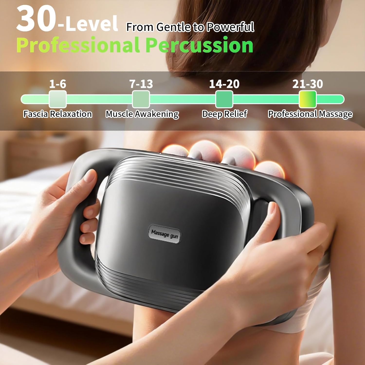 16 Head Massage Gun Deep Tissue, Gift for Husband 2026 Upgrade 48KG Force, 3 Modes & 30 Intensities, Quiet Portable with Dual Safety Protection for Neck Back Legs Waist Pain Relief