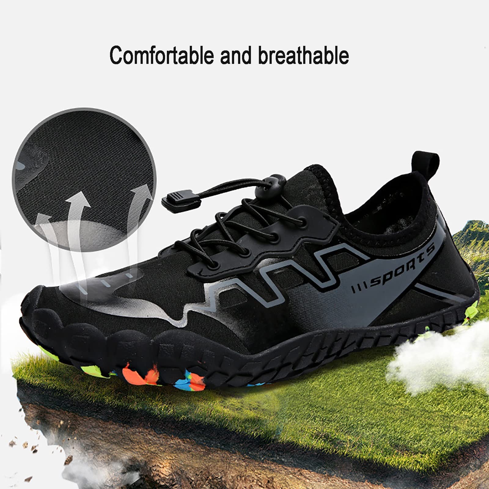 Unisex sportowe buty turystyczne do wody, oddychające wysokie elastyczne wsuwane szybkie suche antypoślizgowe buty do sportów wodnych boso, do wędkowania Surfing nurkowanie buty plażowe(Green,36 EU)