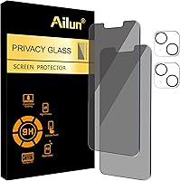 Vista 10 de Ailun Paquete de 3 protectores de pantalla de privacidad para iPhone 15 Plus [6.7 pulgadas] + 3 protectores de lente de cámara con marco