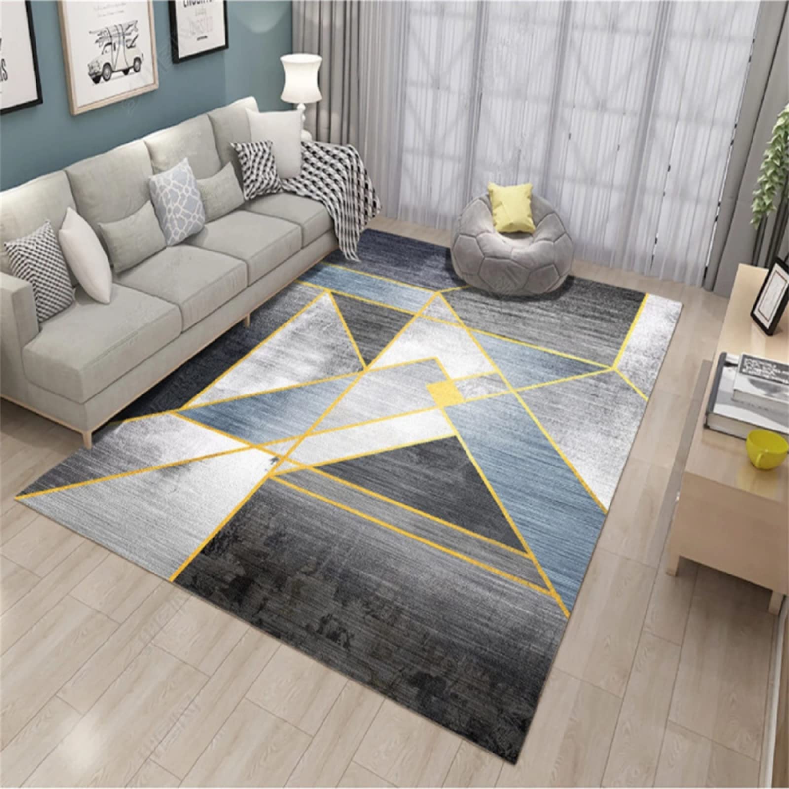 Tapis style d'encre antidérapant pour chambre ado fille moderne