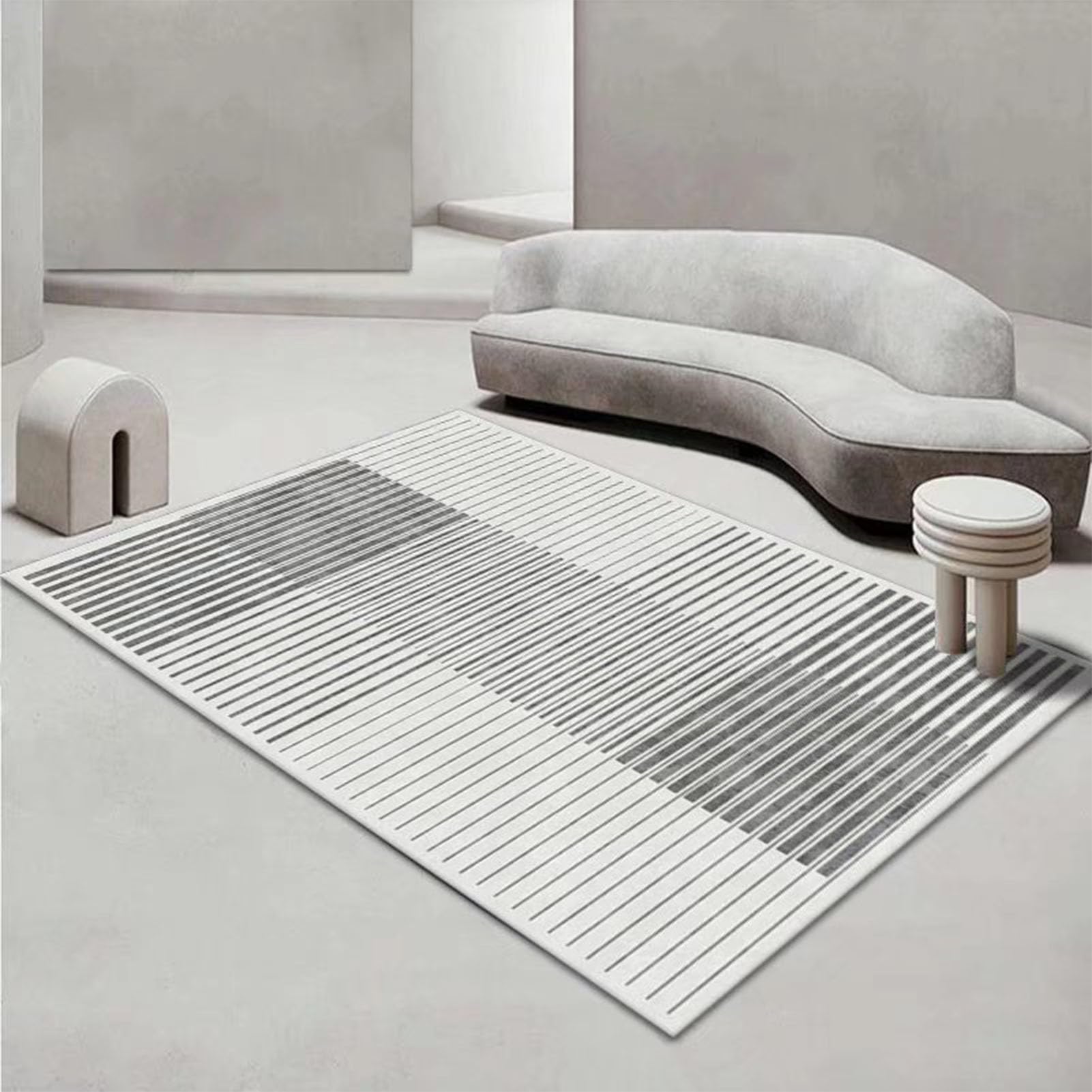 Tapis d'entrée géométrique 60x90 anti-sol froid de salon