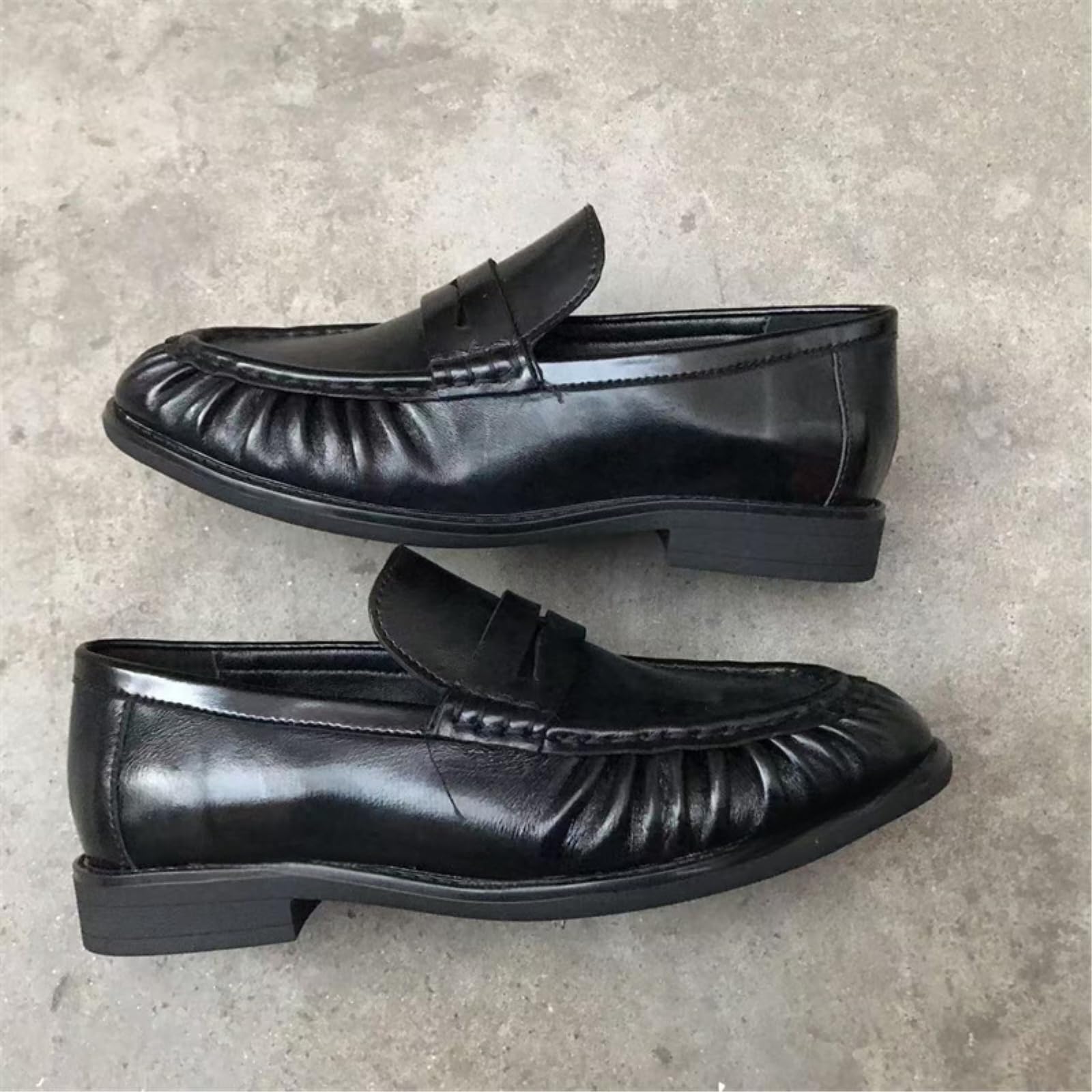 Pantofole Cotone Donna in Pelle di Camomilla Mufflers Marrone, Ruched Slip-on Scarpe Piatte, Retro Stile Francese Casual da Ufficio Confortevoli Calzature Tutti I Giorni-black-40