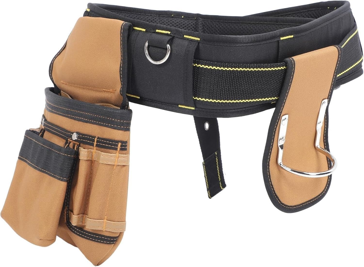 Cintura Porta Attrezzi Regolabile con 12 Tasche, Borsa Lavoro Imbottita con 12 Tasche Sganciabili, con Portamartello, per Chiodi, Viti, Metrino e Cacciaviti