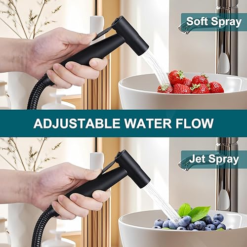 Miniatura 3 de HGN Pulverizador de bidé de mano para inodoro con presión de agua ajustable, pañal de tela para lavado, accesorios completos, soporte de pared o