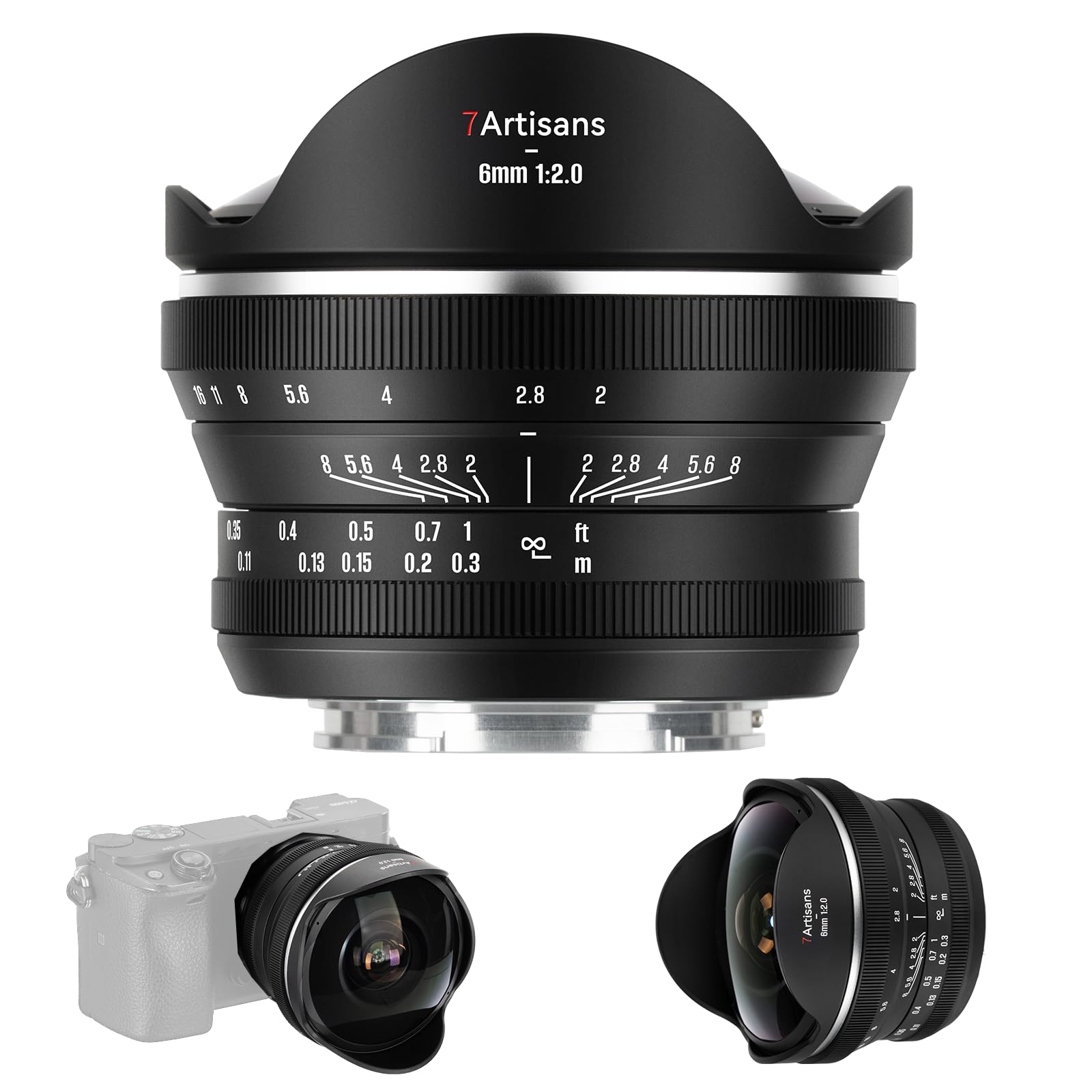 7artisans Obiettivo Fisheye manuale 6mm F2.0 per Fujifilm FX-Mount