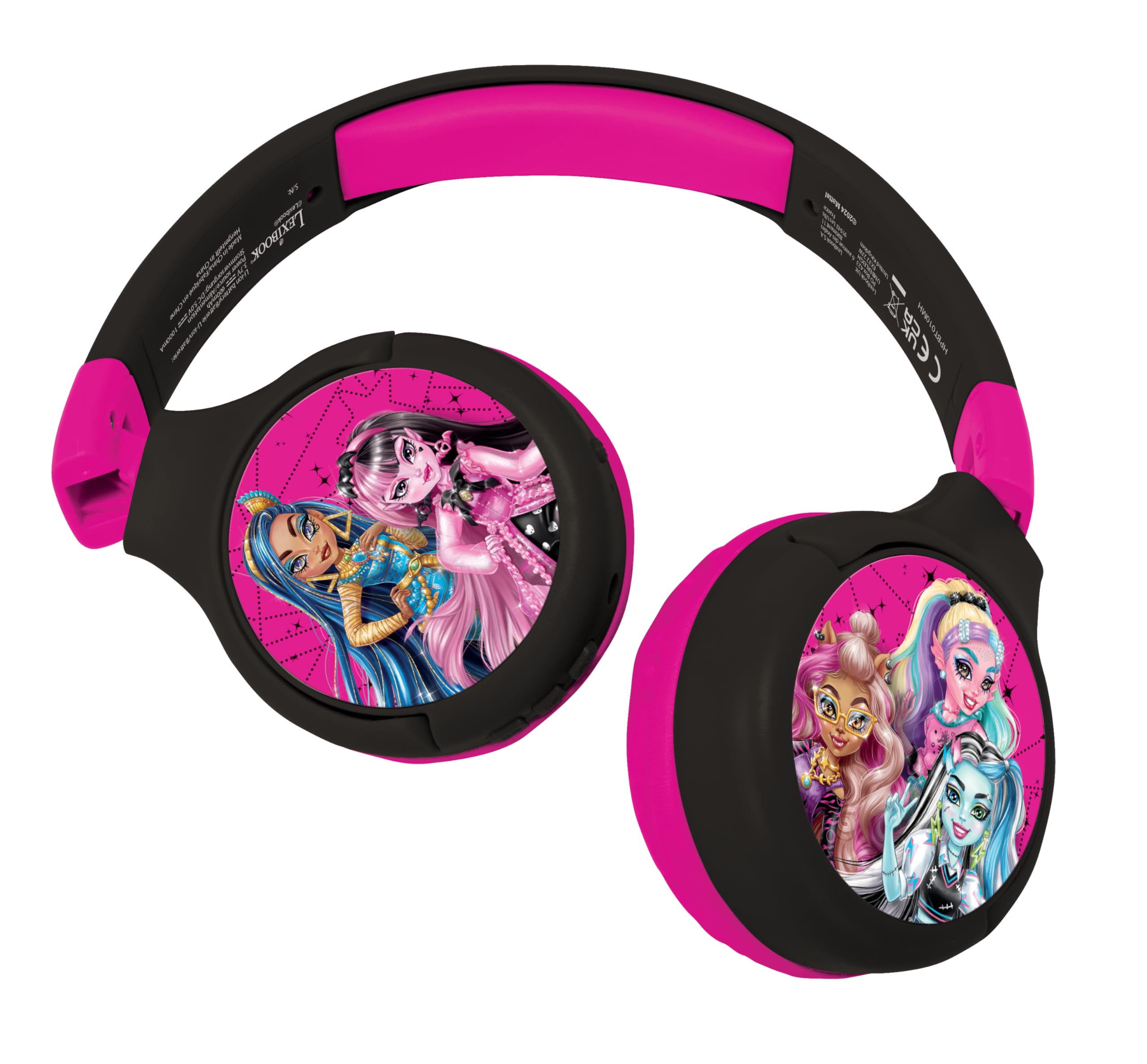 Sponsored Ad – LEXIBOOK, Monster High, 2-in-1 Bluetooth & Wired Headphones with microphone and control buttons, Foldable and Adjustable, Long-lasting rechargeable battery, Pink/black, HPBT010MH