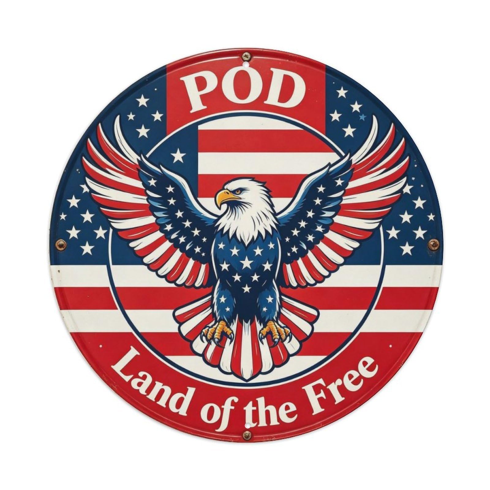 Land Of The Free Metal Tin Sign Plaque