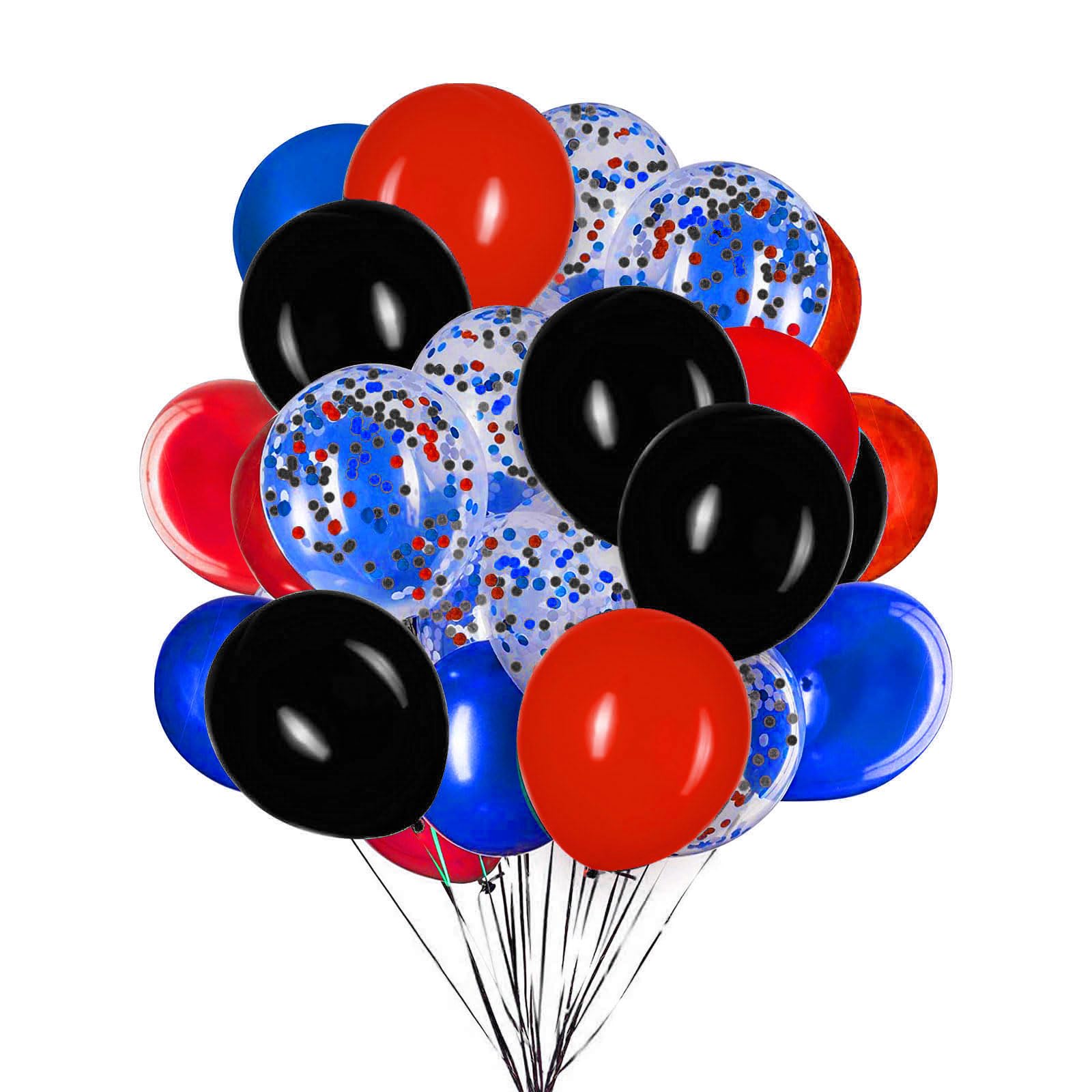 60 stuks Rood Blauw Zwarte Ballonnen 30 Inch Rood Koningsblauw Zwart