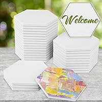 Vista 4 de 30 Pieces 3.75 Inch Hexagon Blank Ceramic Coasters, Unglazed Ceramic Tiles Coasters, Ceramic Tiles with Cork Backing Pads for Painting, DIY Crafts