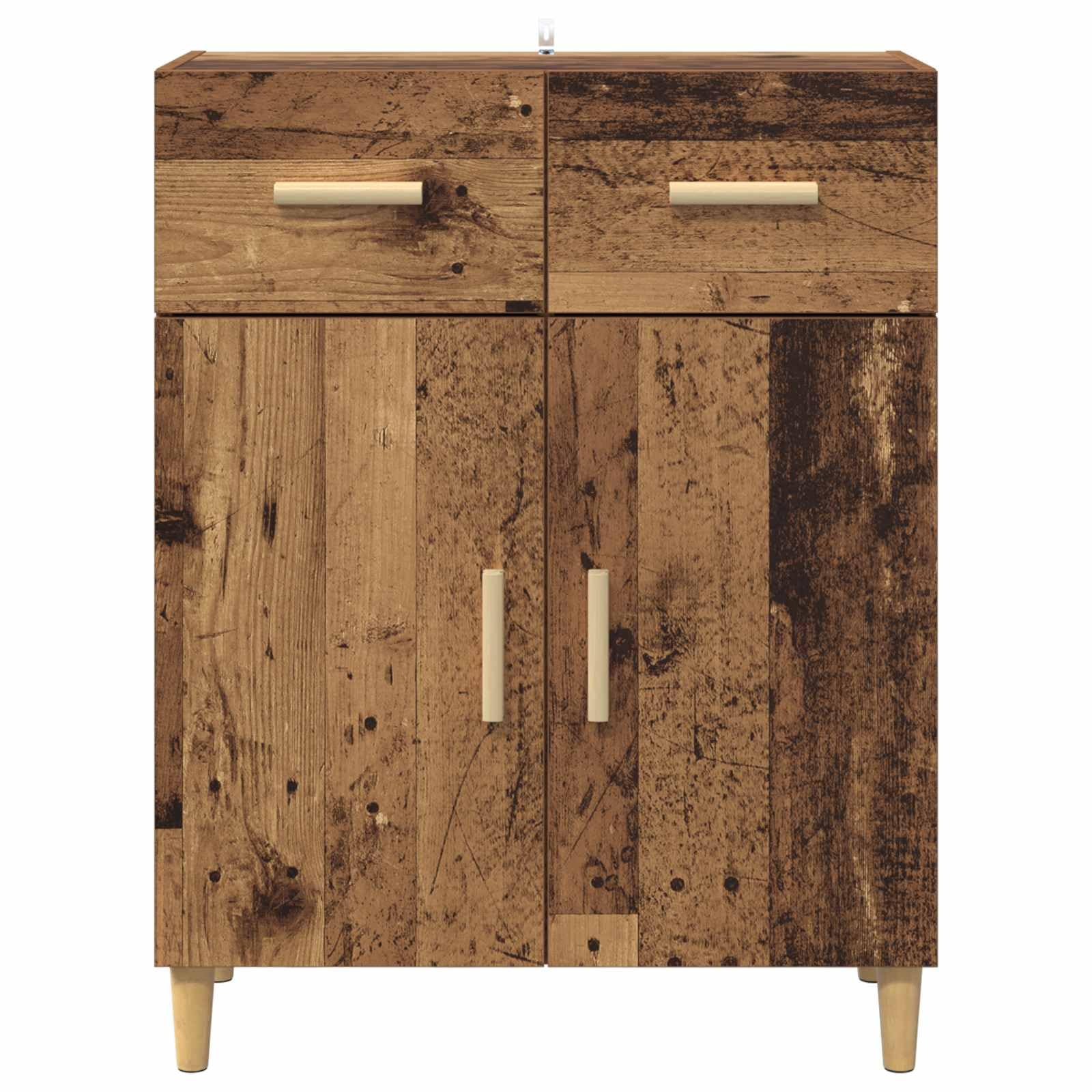 Générique Bufet współczesny design z drewna inżynieryjnego, schowek do salonu z drzwiami i szufladami podtynkowe, nowoczesny prostokątny mebel 34 x 69,5 x 89 cm
