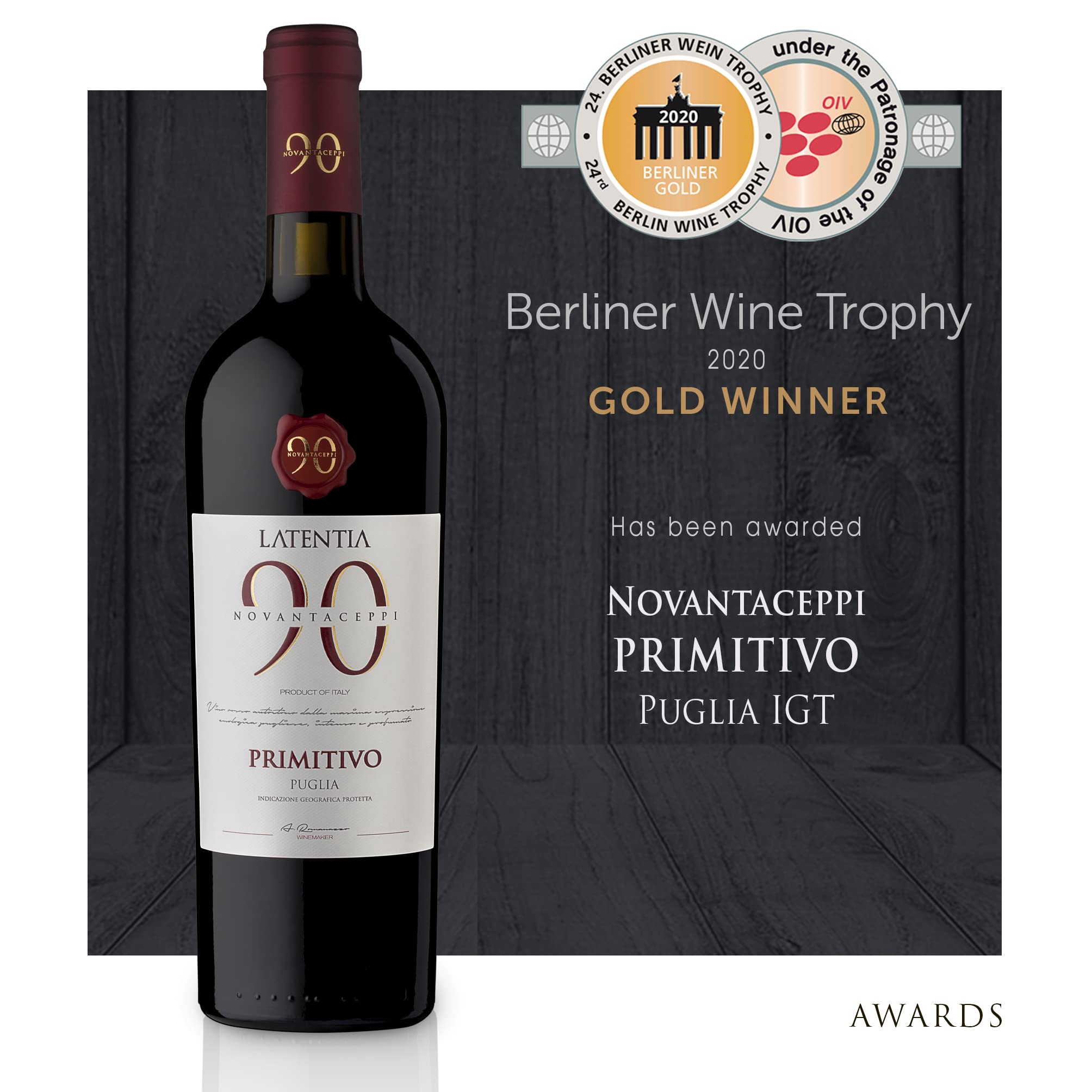Novantaceppi Primitivo Puglia IGT Rotwein halbtrocken (6 x 0.75 l)