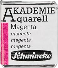 Schmincke – AKADEMIE® Aquarell, feine Künstler-Aquarellfarben, Magenta, 16 336 044, halbes Näpfchen, Aquarellmalerei, vegane Wasserfarbe