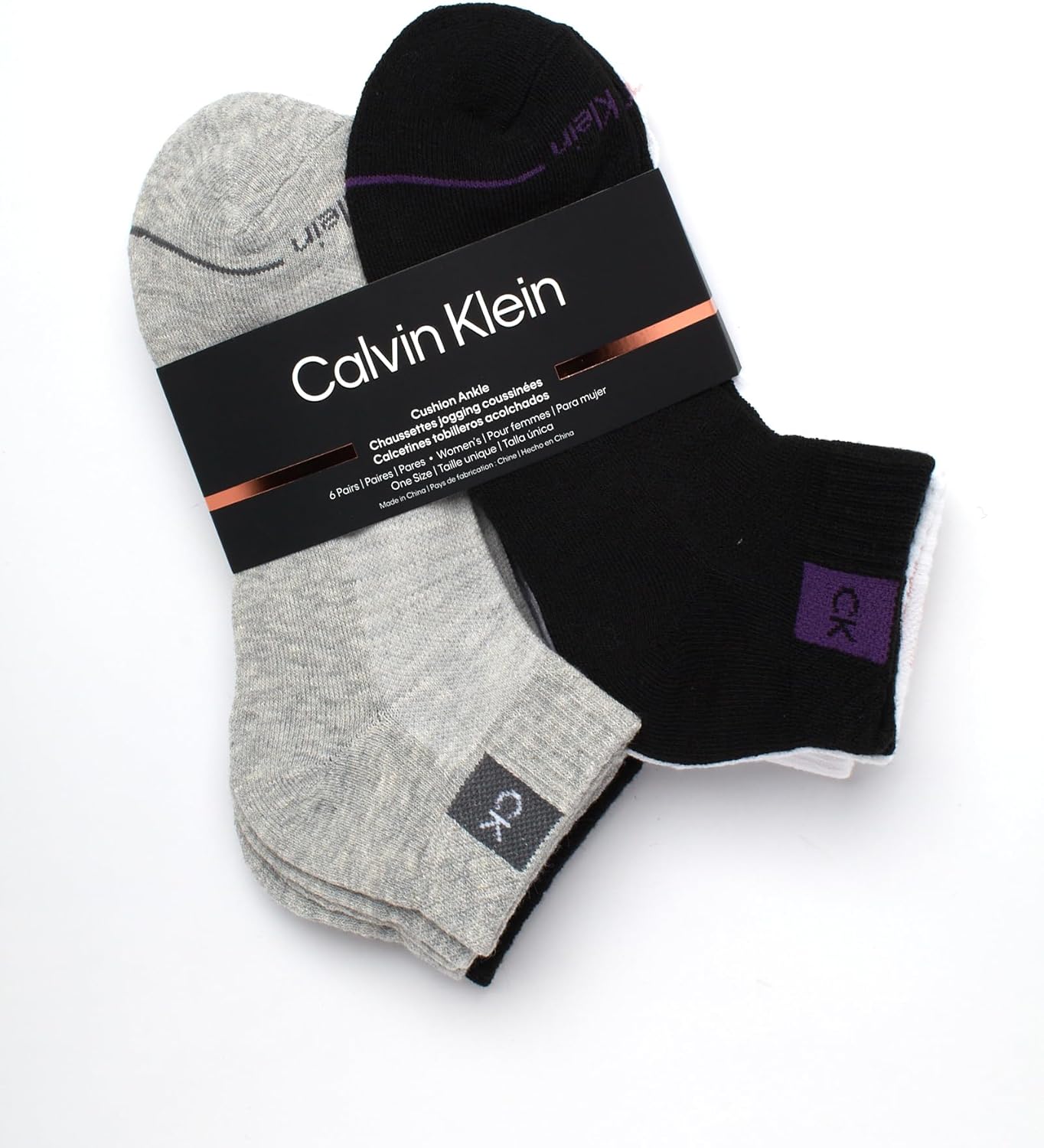 Calvin Klein Womens Quarter Socks - 6 Pack Athletic Performance Cushioned Ankle Socks for Women for Running and Workout - Image 2