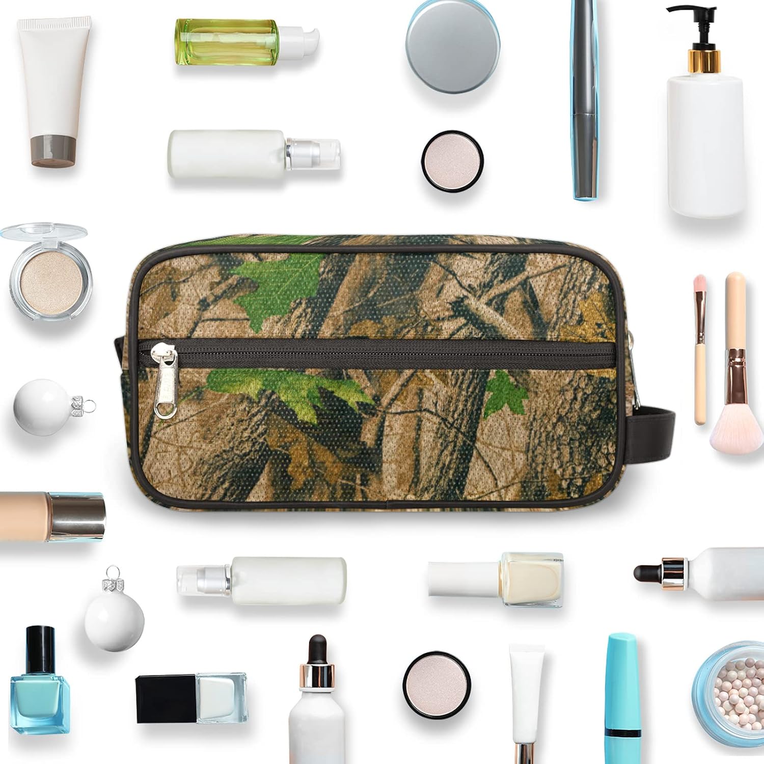 Pardick Travel Toiletry Bag for Women Men Forest Camouflage Camo Organizer Cosmetic Makeup Bag Lightweight Waterproof Shaving Bag Dopp Kit Large Capacity for Toiletries and Shaving Accessories image 4