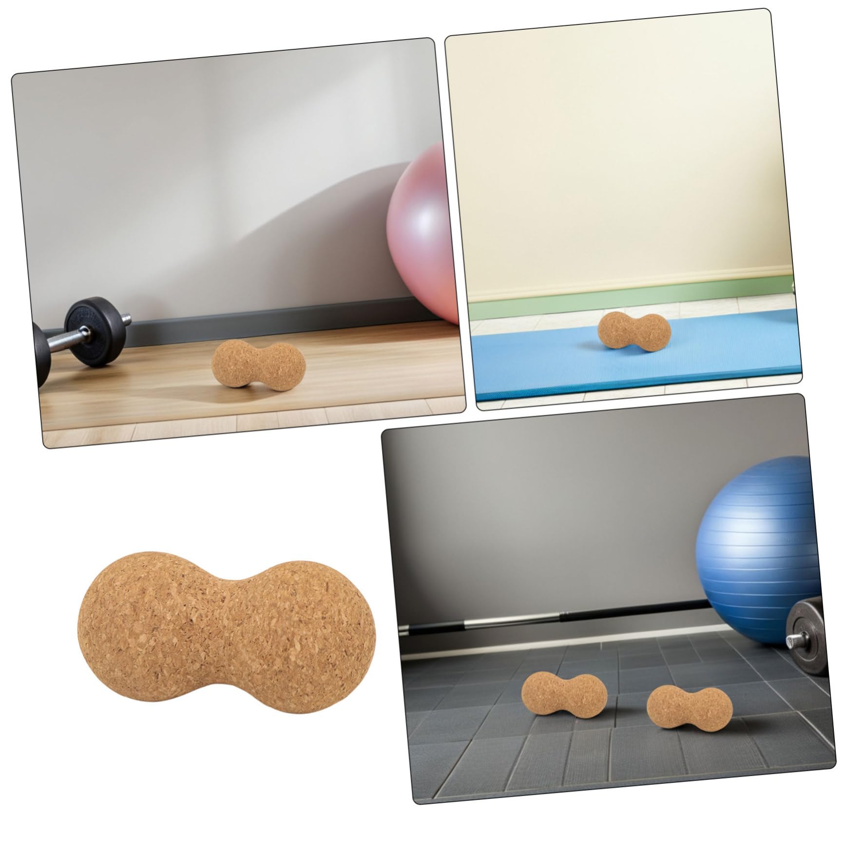 2piezas Bola de Fascia de Corcho para Masaje de Espalda Cuello y Pies Herramienta de Recuperación Muscular Bolas de Masaje de Yoga para Relajación de Profundo Unidades
