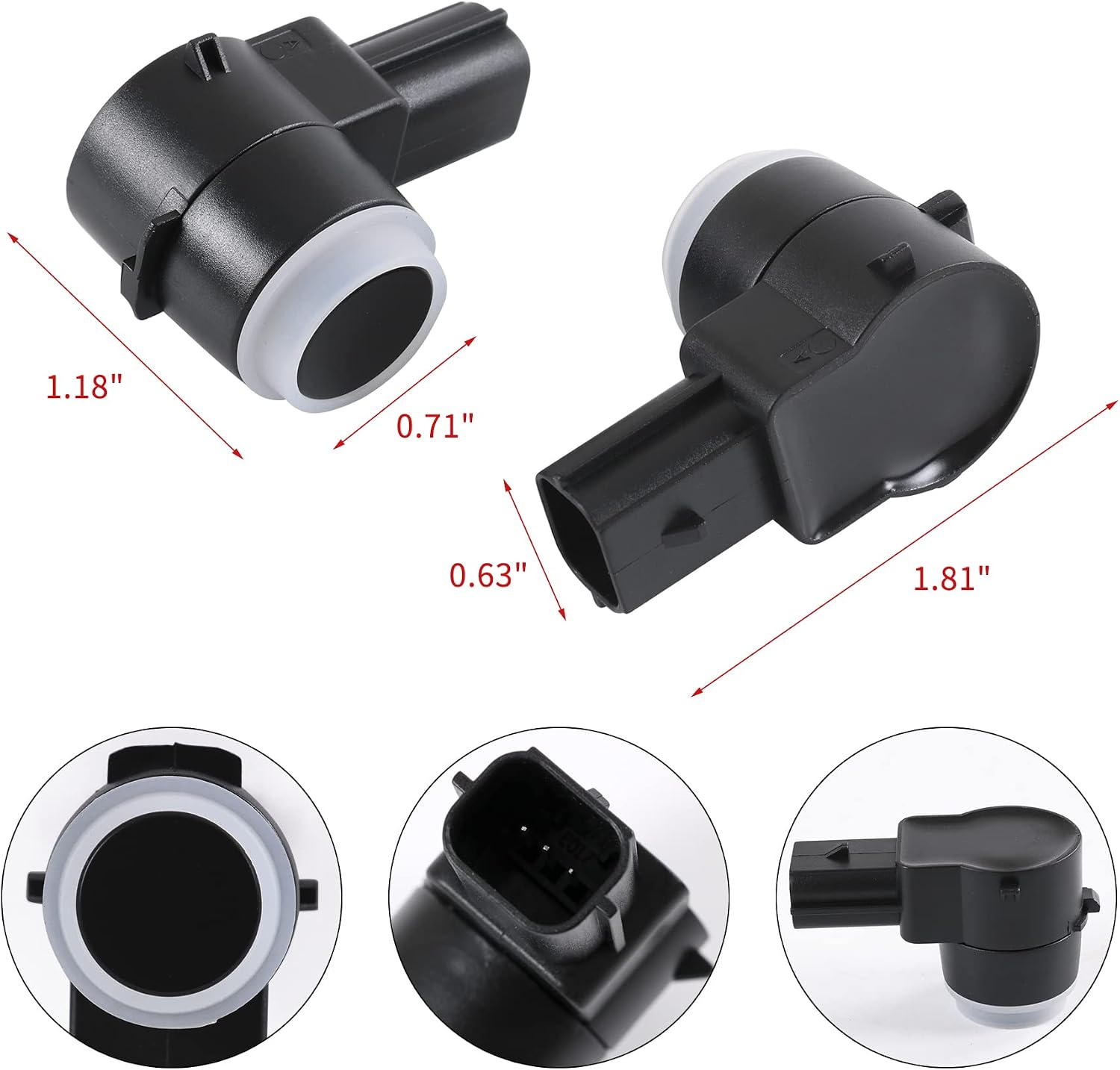 JDMSPEED Set of 4 Pcs Rear Bumper Backup Parking Sensor w/O-Ring Replacement for Chevrolet Cadillac GMC Chevy Saturn Buick Replaces 25961317 15239247 25961321 21995586 25962147 Parking Assist Sensors