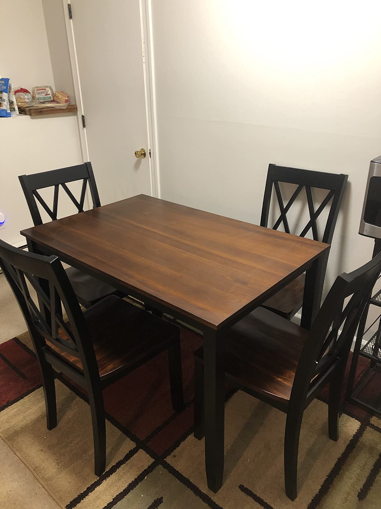 17/mo Finance Merax Dining Table Set for 4, MidCentury 5Piece